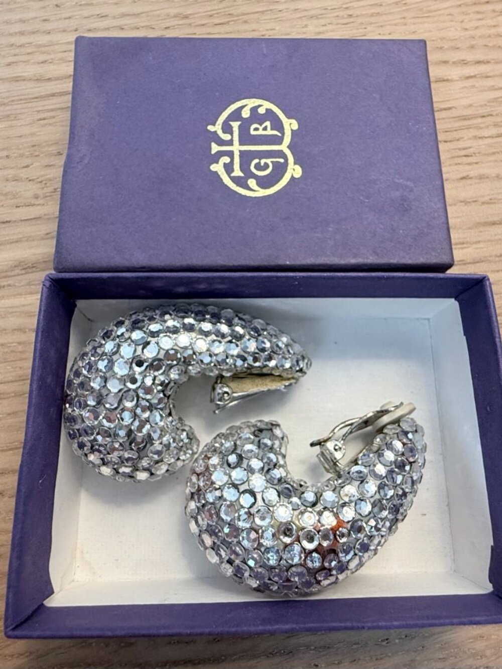 Richard Kerr Crystal Crescent Clip-On Earrings